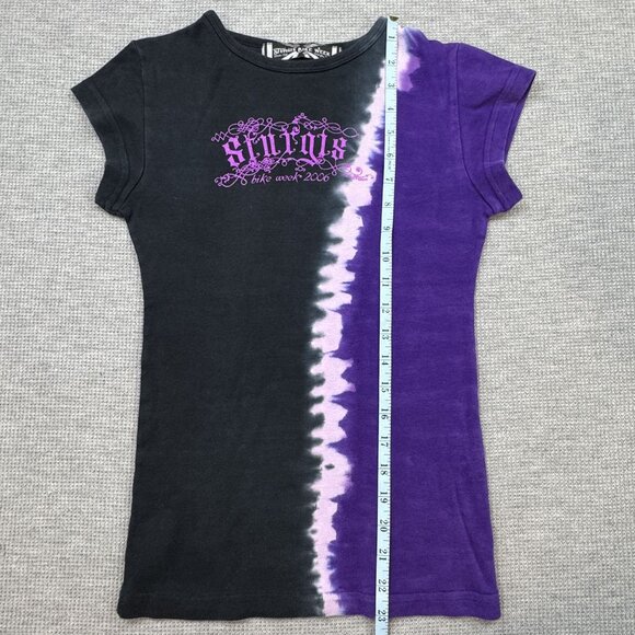 Sturgis Bike Week 2006 Tie-Dye T-Shirt Womens Sz Small Purple Black Short Sleeve - Picture 12 of 14